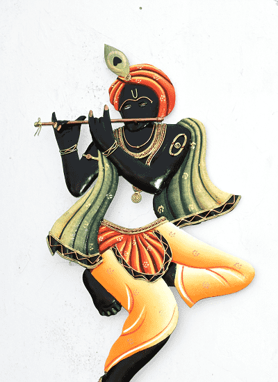 Metal Multi Colour Krishna- Wall Hanging - 1