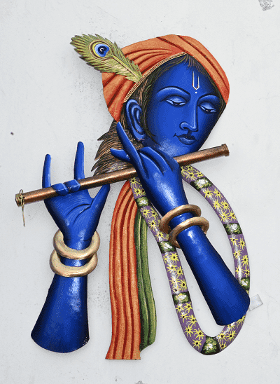 Krishna Face with Flut - Wall Hanging - 1