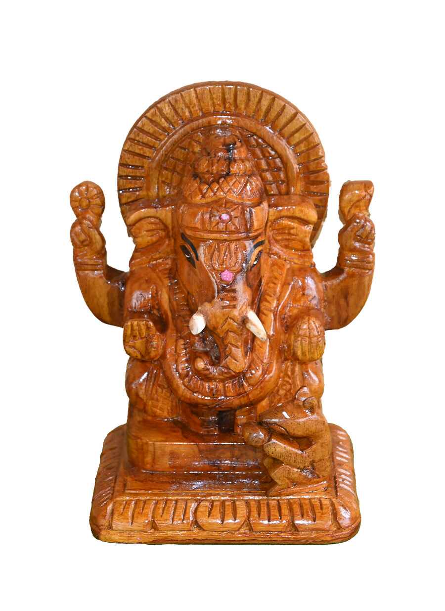 Wooden Small Size Ganesh Murti