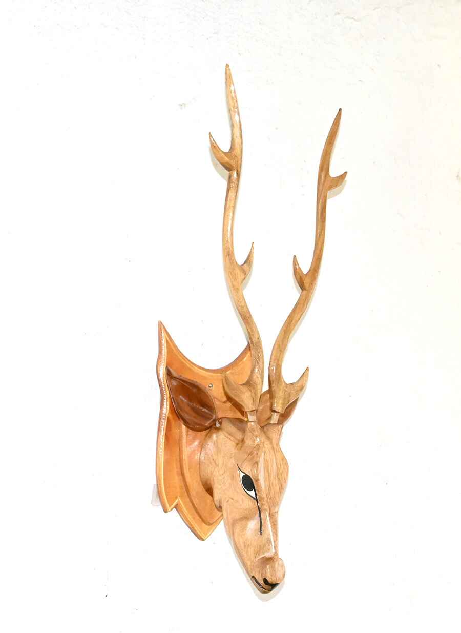 Wooden Deer Head Wall Hanging - 1