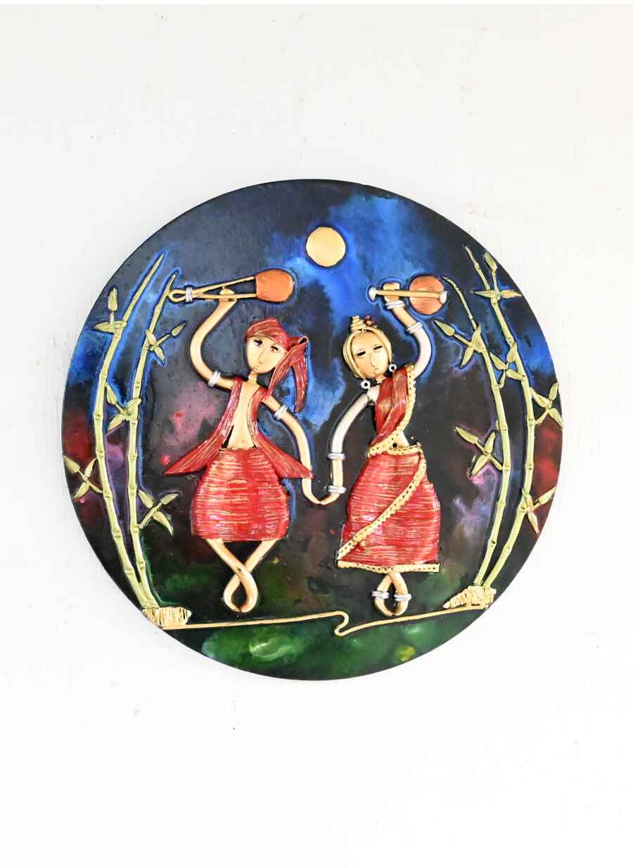 Musician Couple Round Wall Hanging Décor