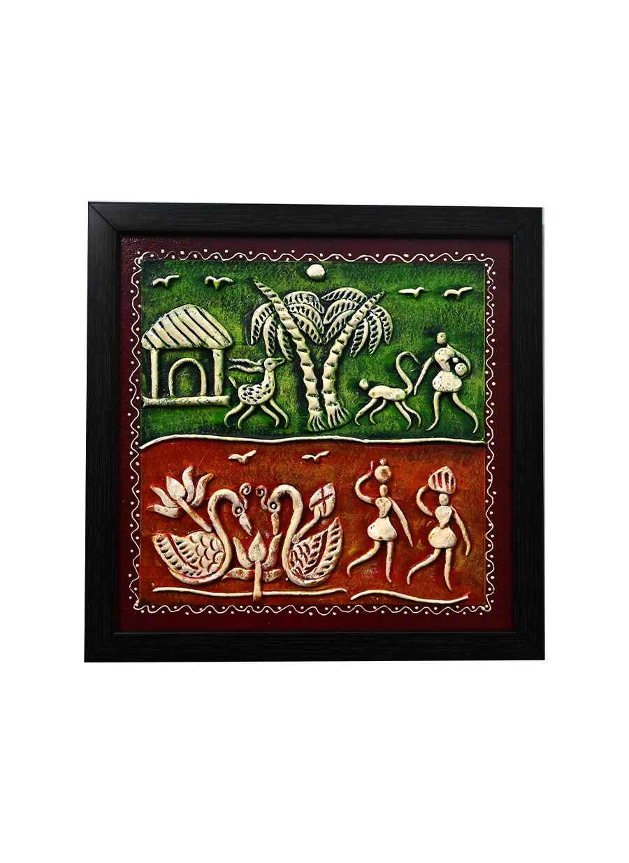 Tribal design wall hanging photo frame Set of-2 - A