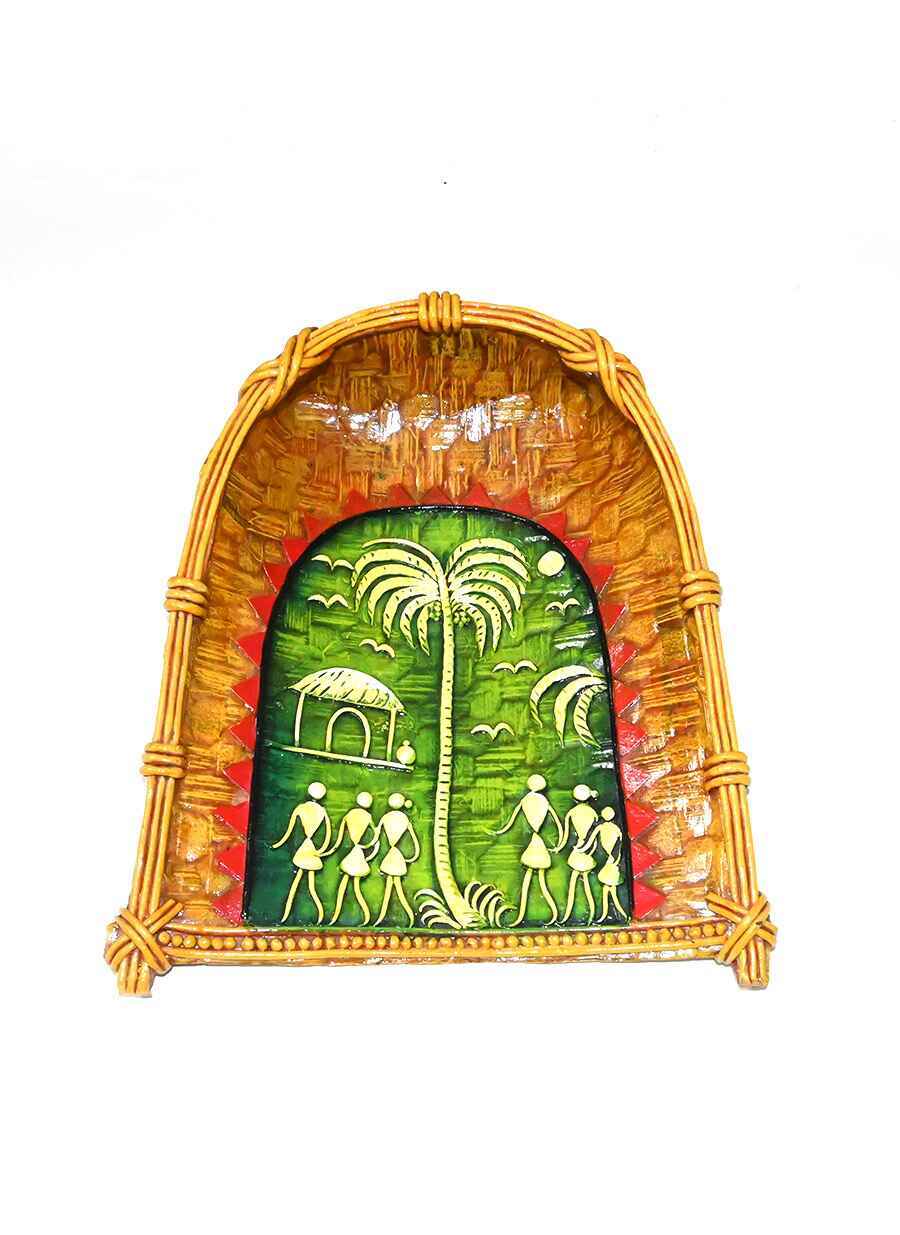 Bamboo Rice Try (Kulo) with Trible Design Wall Hanging