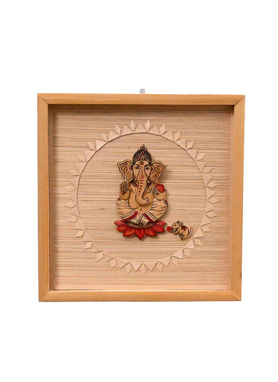 3D Ganesh Bamboo Wall Hanging - 1