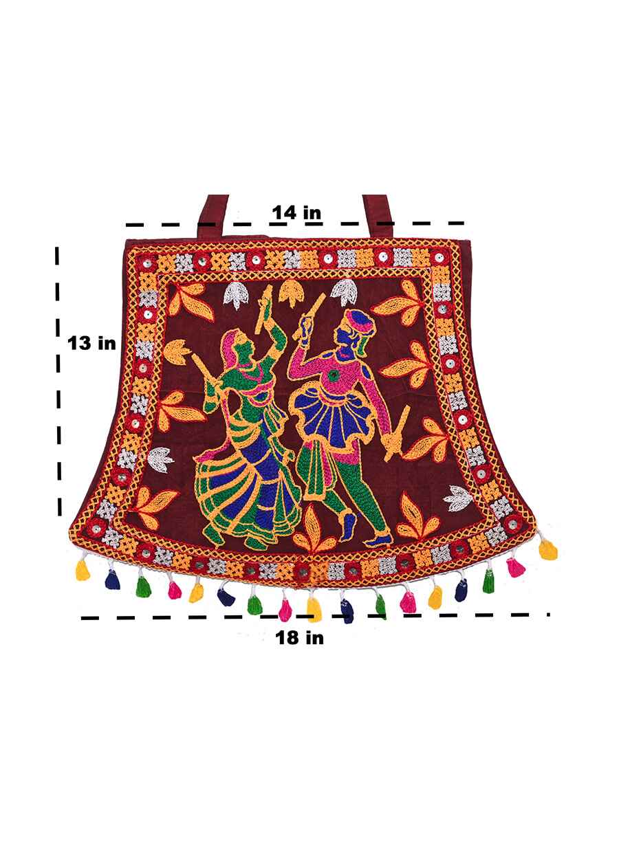 Cotton Jaipuri Handmade Elephant Printed Hand Bag For Women - Multicolor