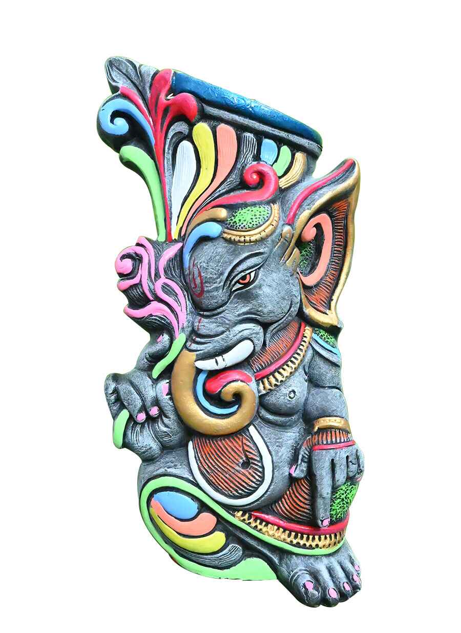 Terracotta Radha Krishna Face Flower Vase - 4