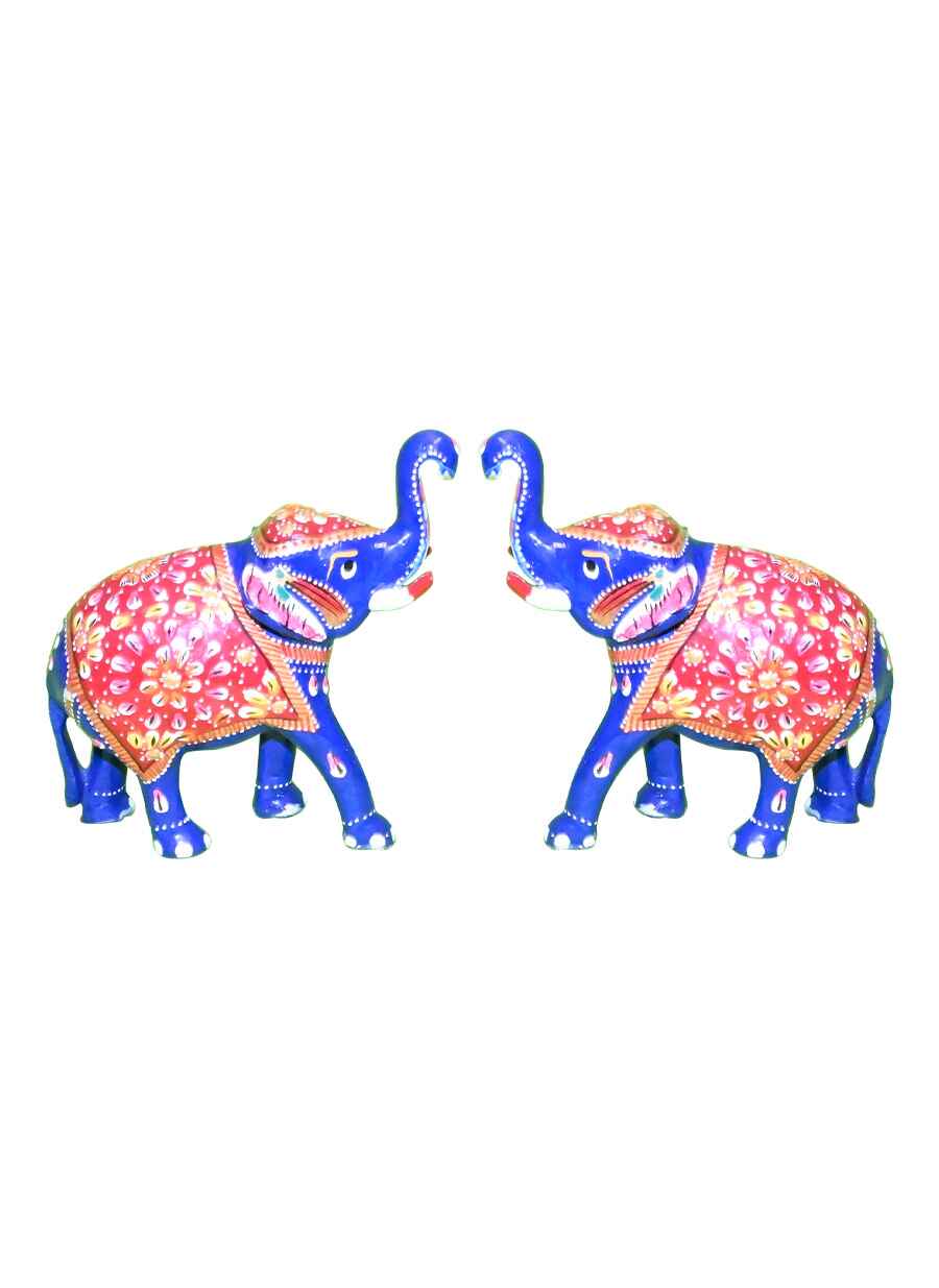 Metal Meenakari Elephant Set - 3