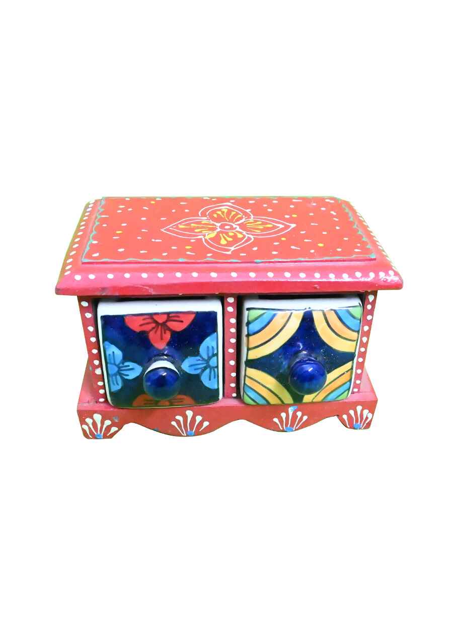 Wooden Home Decore Double Box - Weight - 300 GM