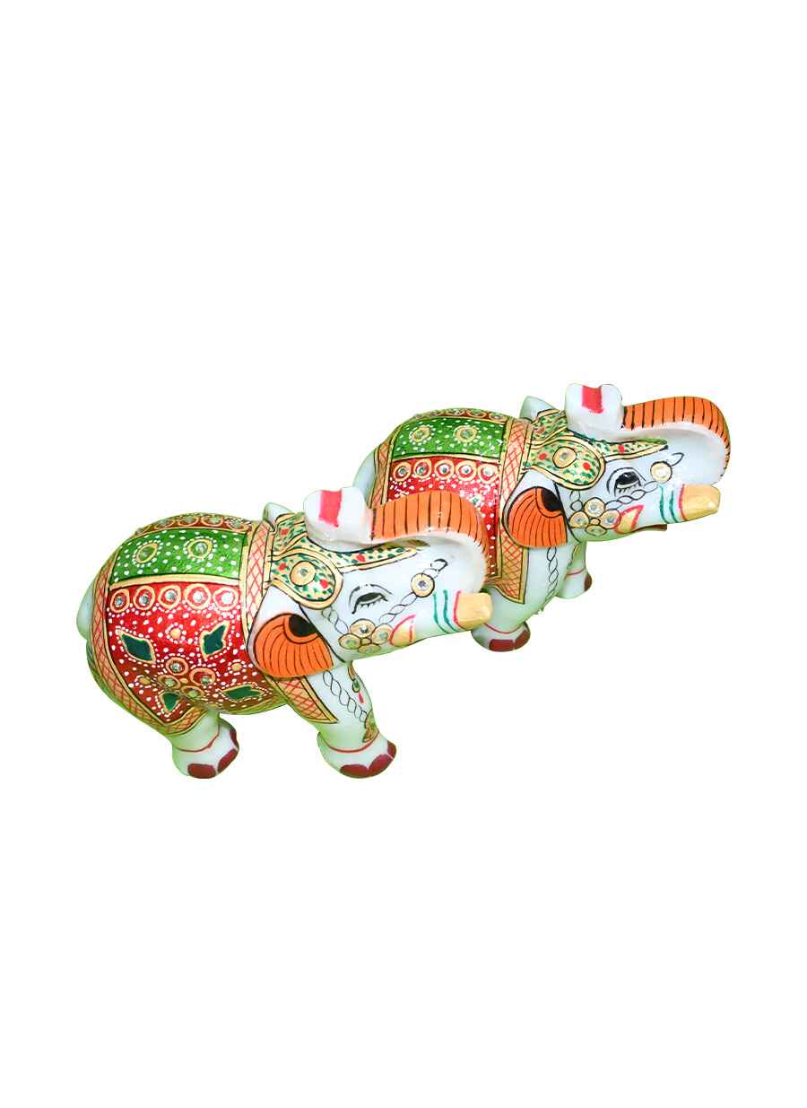 Marble Elephant Set of 2 (5 inch)