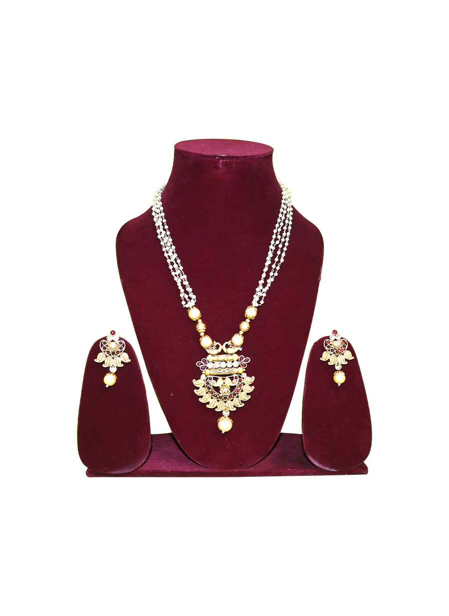 Rajwadi Jaipuri Necklace Wih Earring - 7