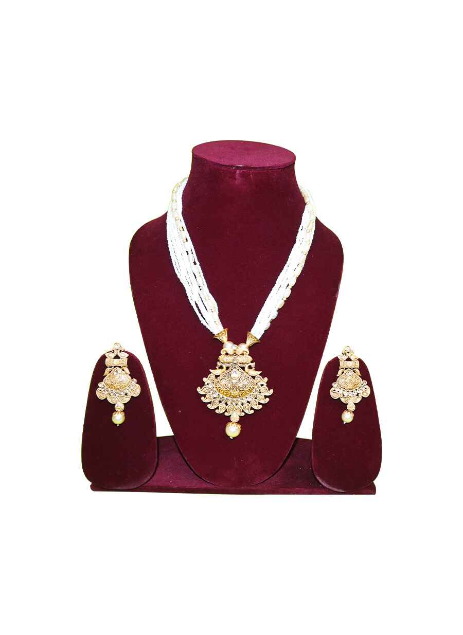 Rajwadi Jaipuri Necklace Wih Earring - 1