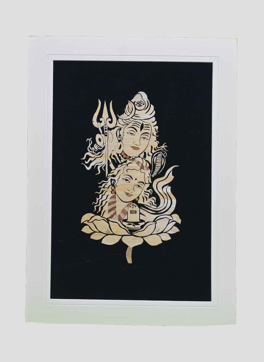 Paddy Straw Lord Shiva and Devi Parvati Home Decor