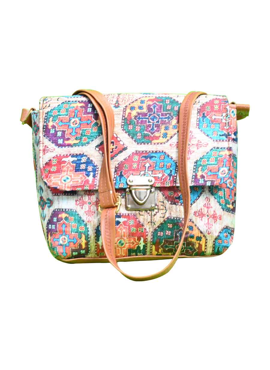 Handmade Fabric Ethnic Rajasthani Sling Bag - 4