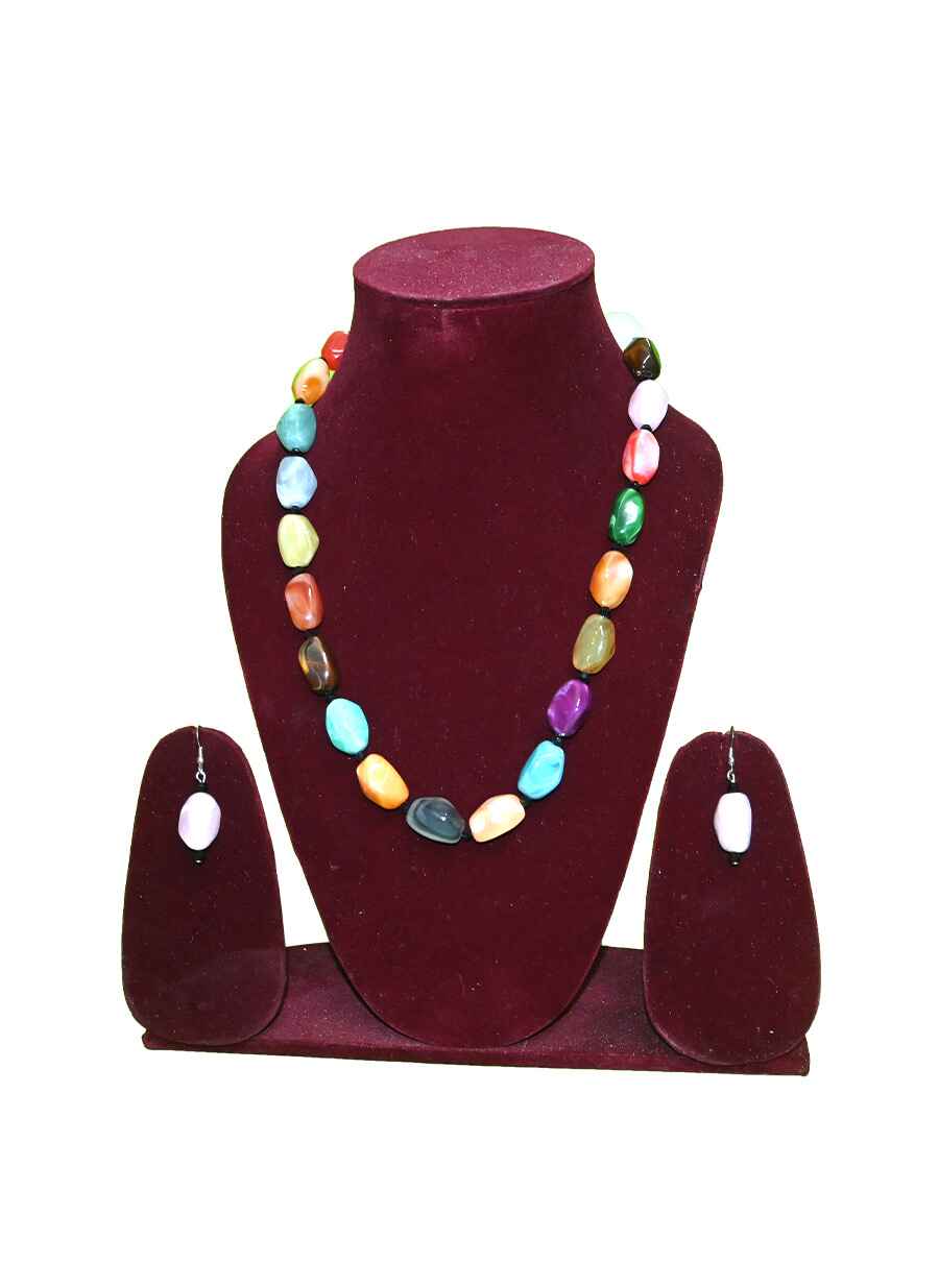 Stone Beaded Tribal Necklace - 1