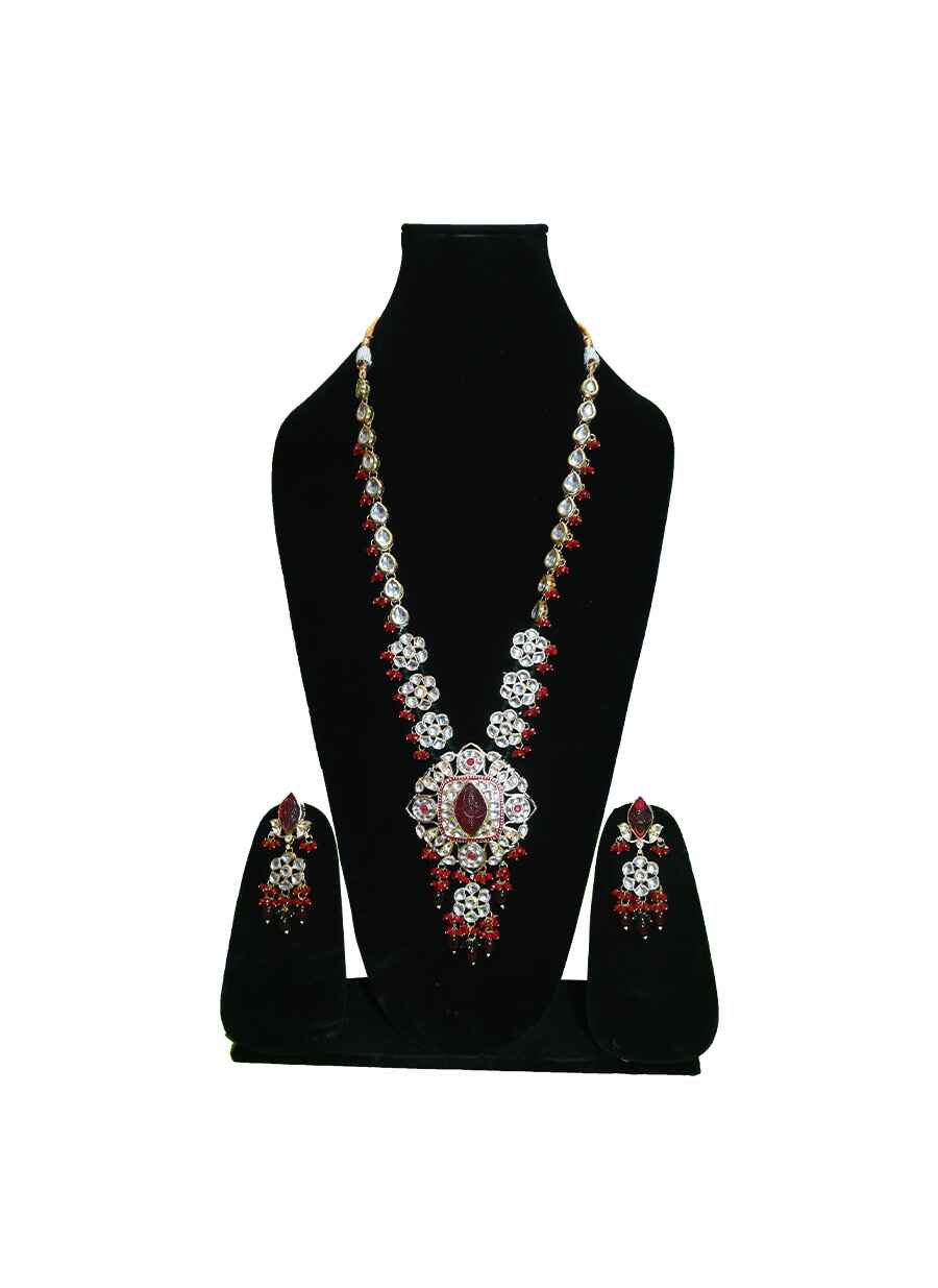 Crystal With Kundan Jaipuri NeckLace - 6