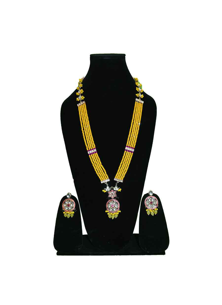 Crystal With Kundan Jaipuri NeckLace - 3