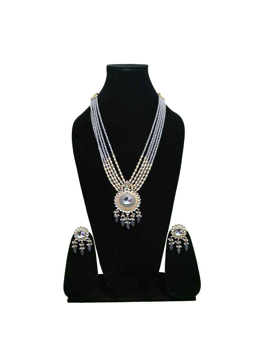 Crystal With Kundan Jaipuri NeckLace - 1