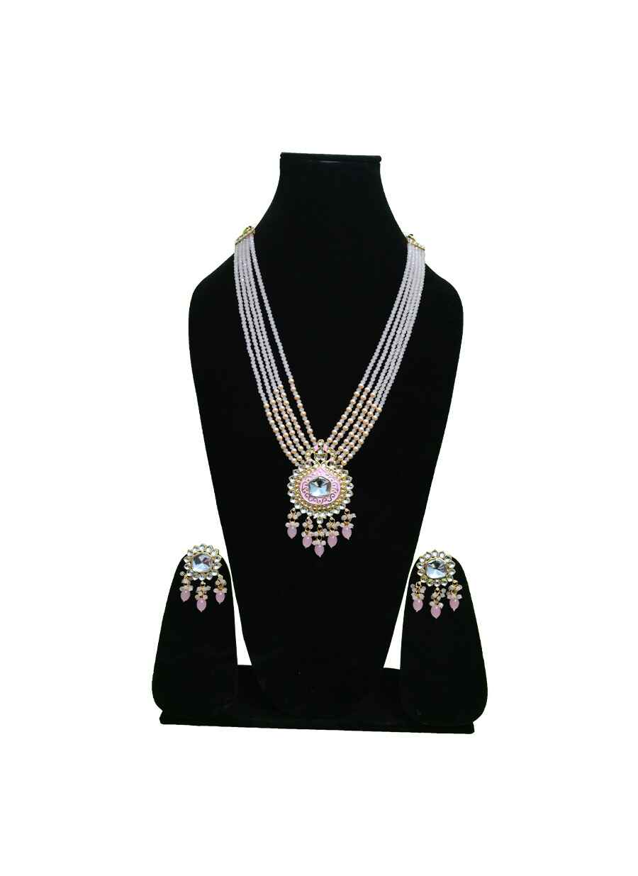 Crystal With Kundan Jaipuri NeckLace - 1