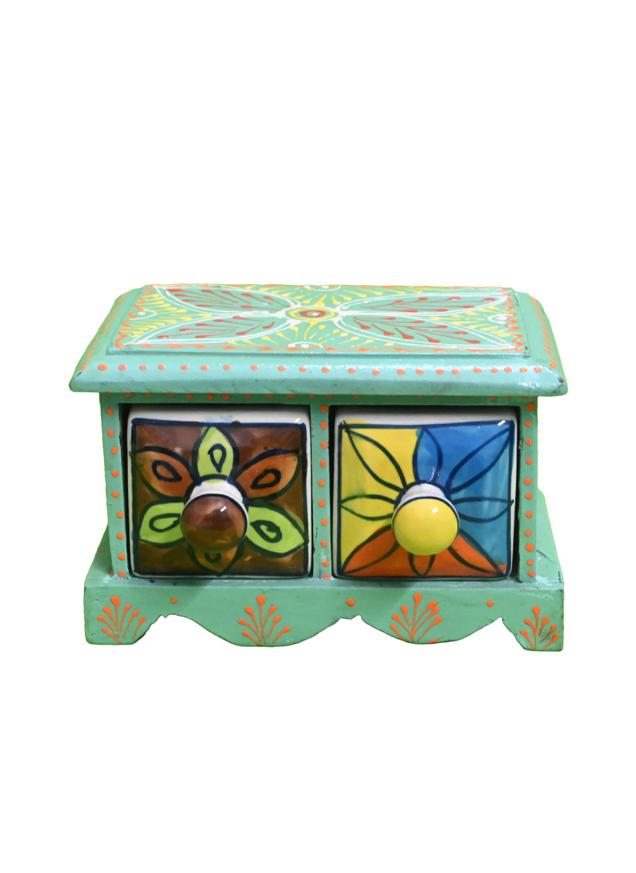Wooden Home Decore Double Box (Type-2) - Weight - 300 GM