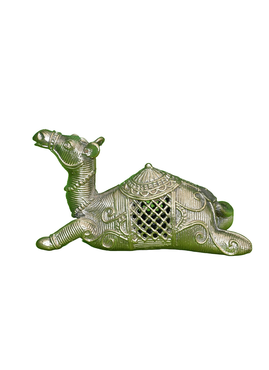 Sitting Dokra (Brass Metal) Camel - 4 Inch Height