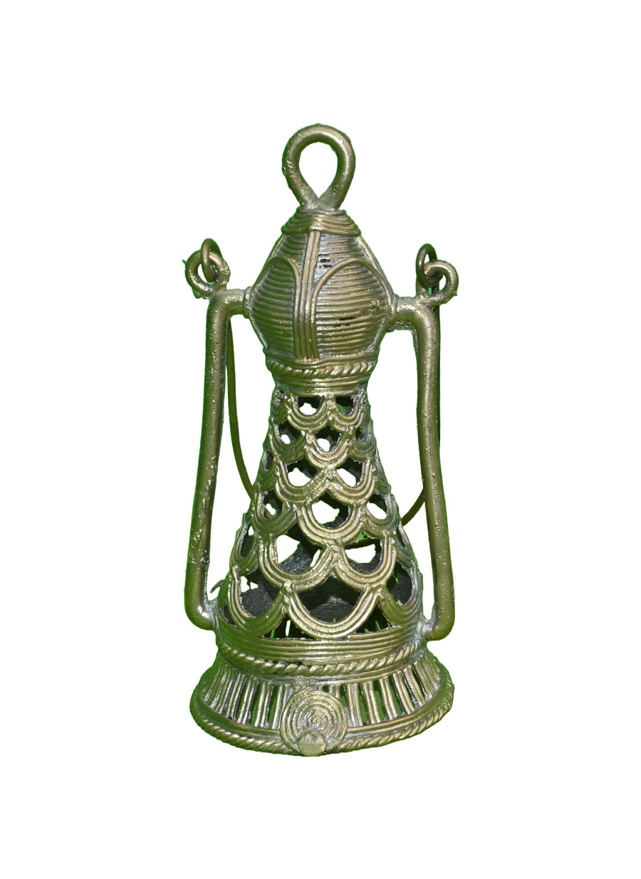 Dokra (Brass Metal) Lanten Wrought Iron Table Top - 8 Inch Height