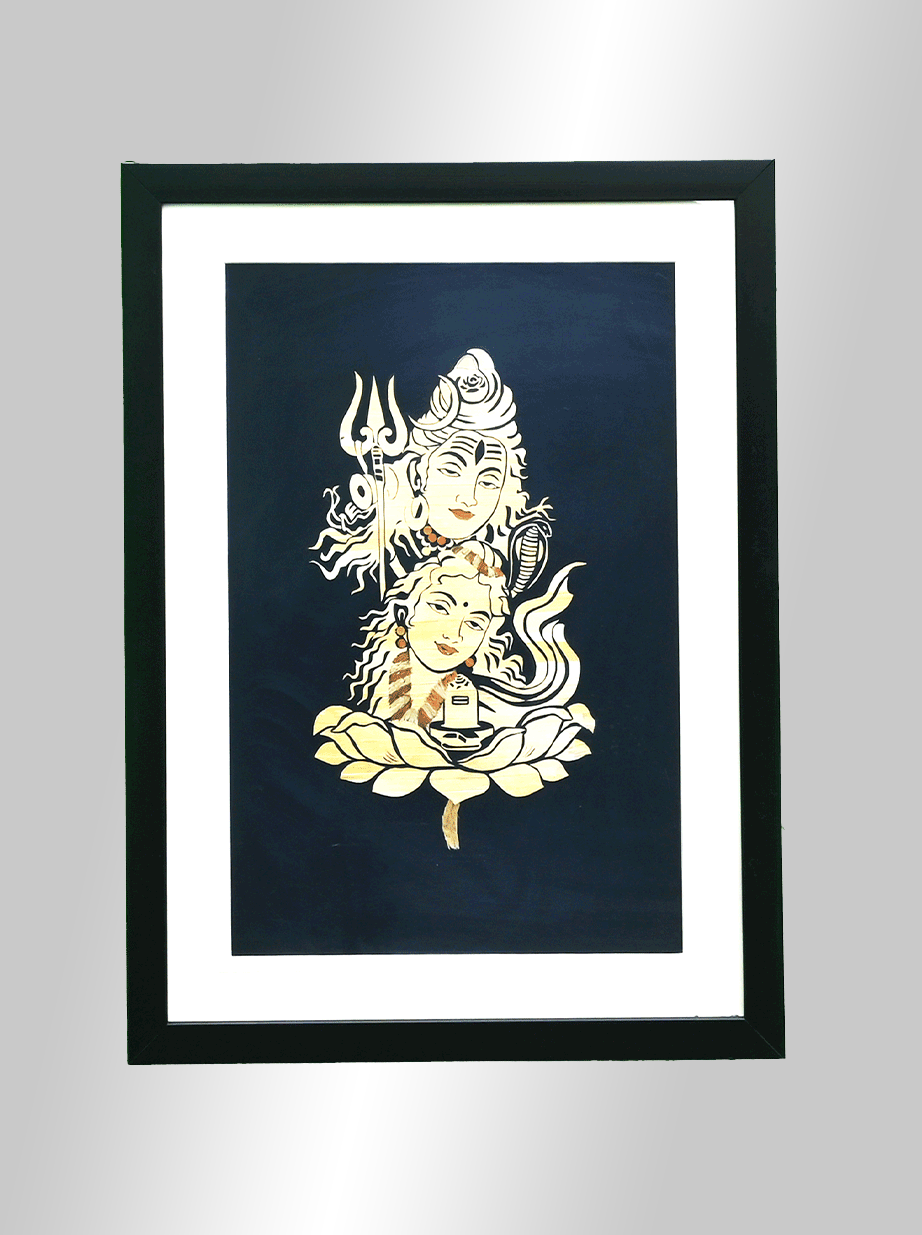 Paddy Straw Lord Shiva and Devi Parvati Home Decor