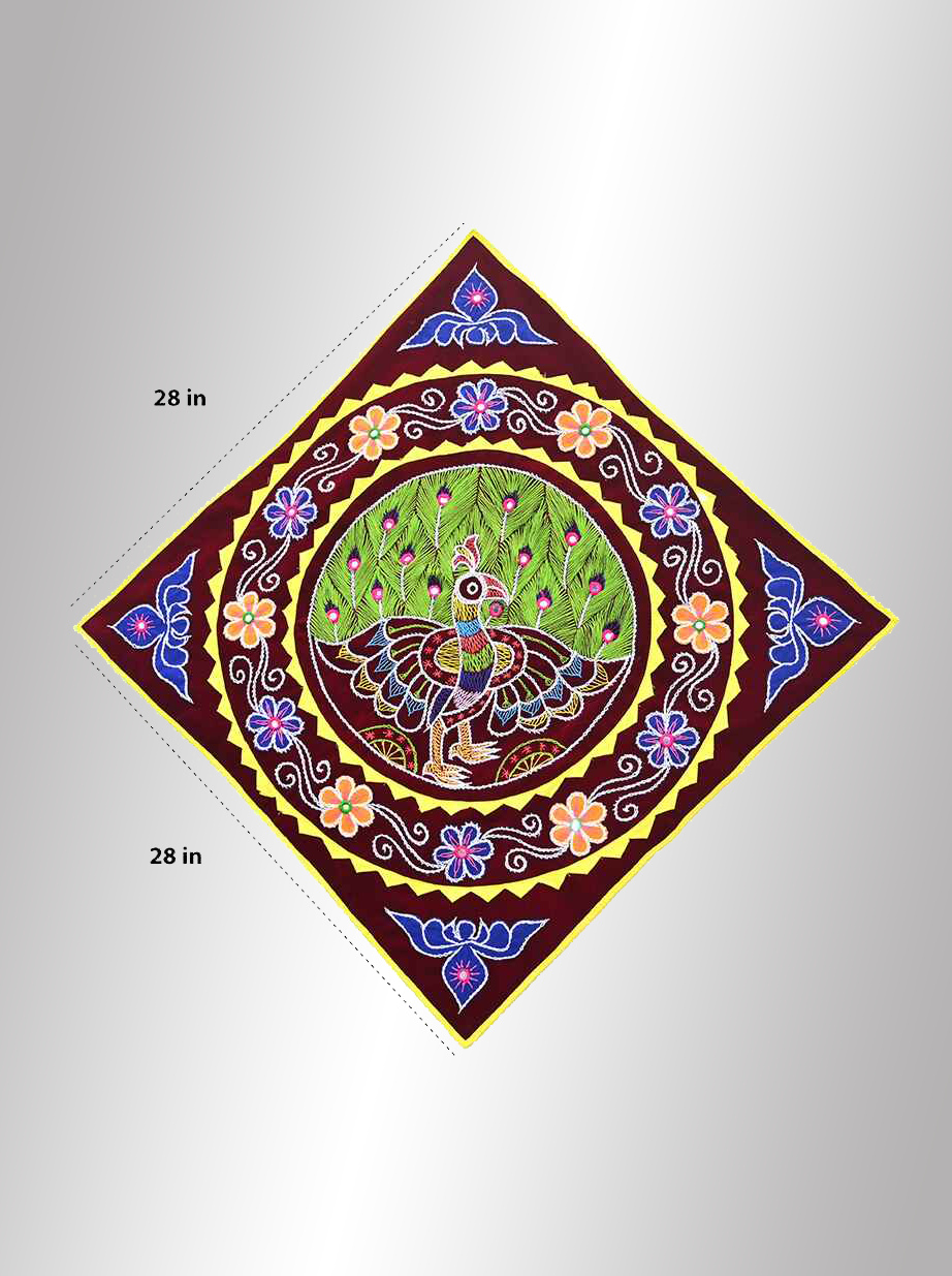 Pipili Peacock Applique Work (Candua) Wall Hanging