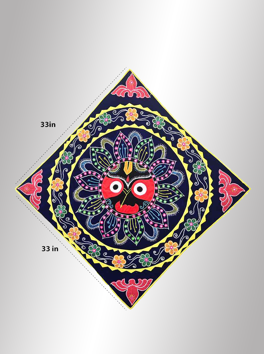 Pipili Jagannath Face Applique Work (Candua) Wall Hanging - 1