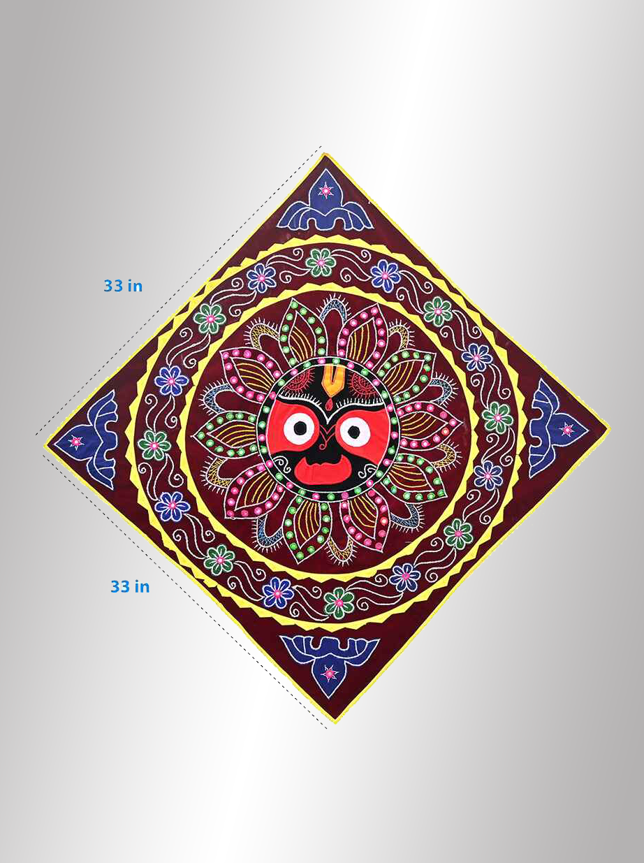 Pipili Jagannath Face Applique Work (Candua) Wall Hanging - 2