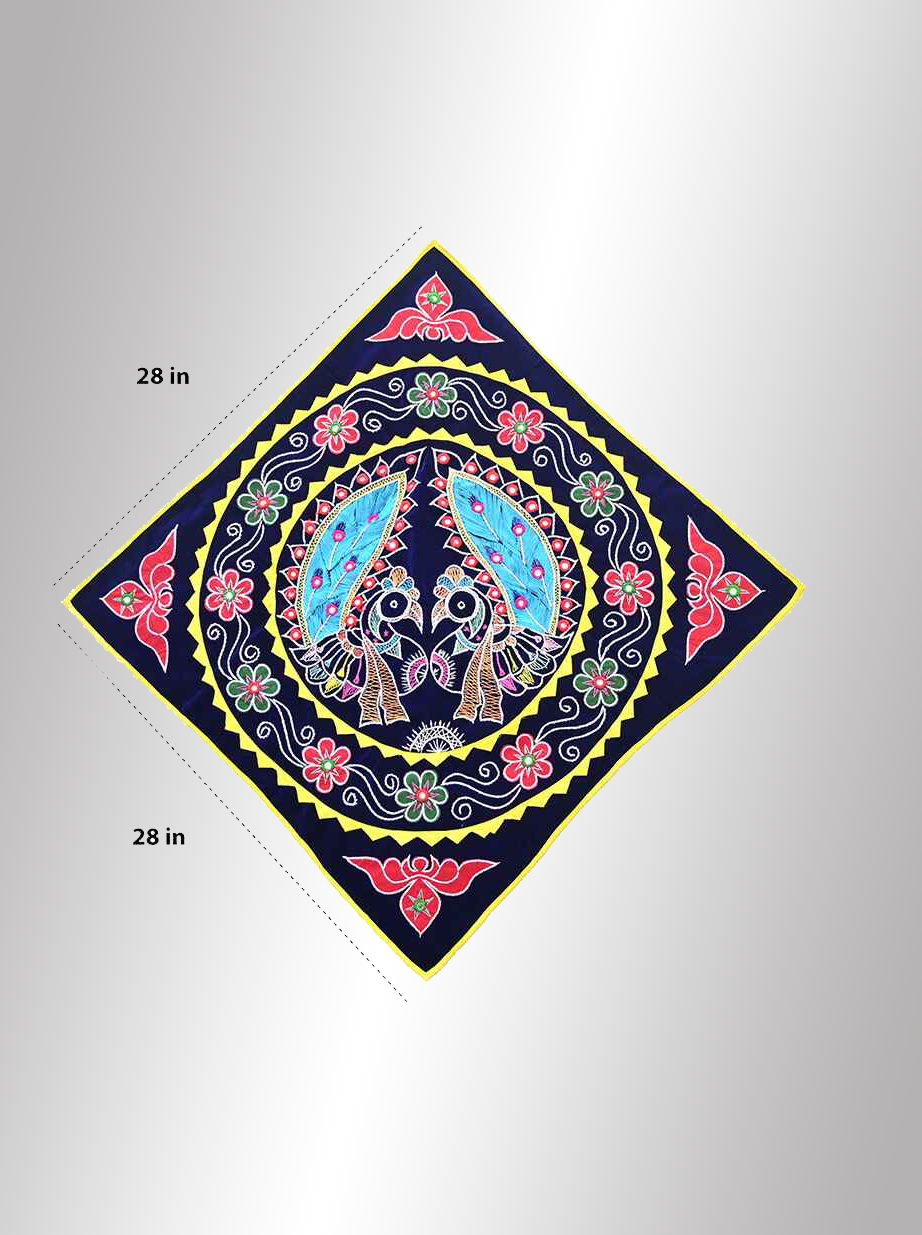 Pipili Peacock Applique Work (Candua) Wall Hanging - 1