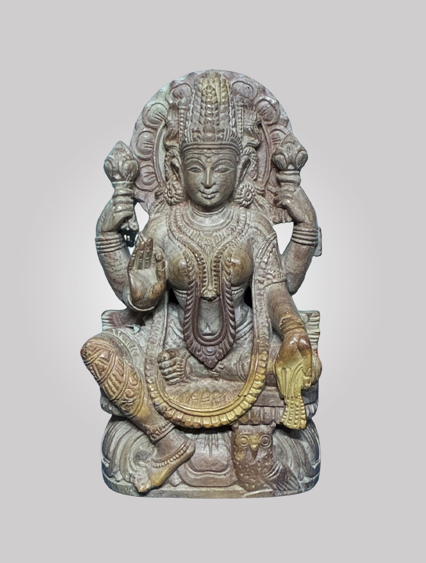 Pink Stone Laxmi perfect for home decor and worship - 1