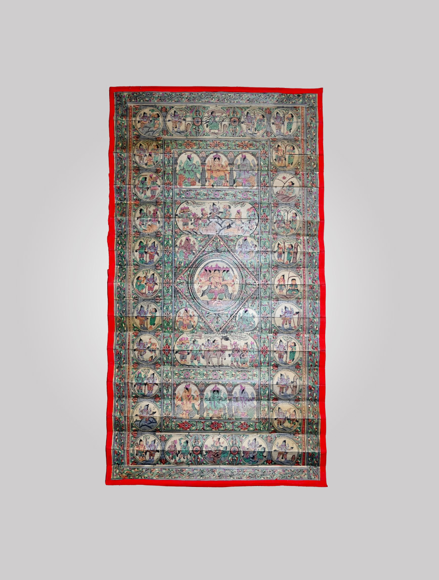 Pancha Mukhi Ganesh with Ganesh stories on Palm Leaf - 1